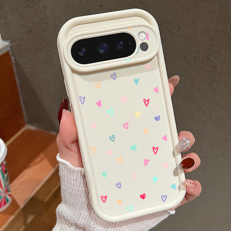 Phone Cases Pixel 10 Pro - Colorful Little Hearts Soft Case For
