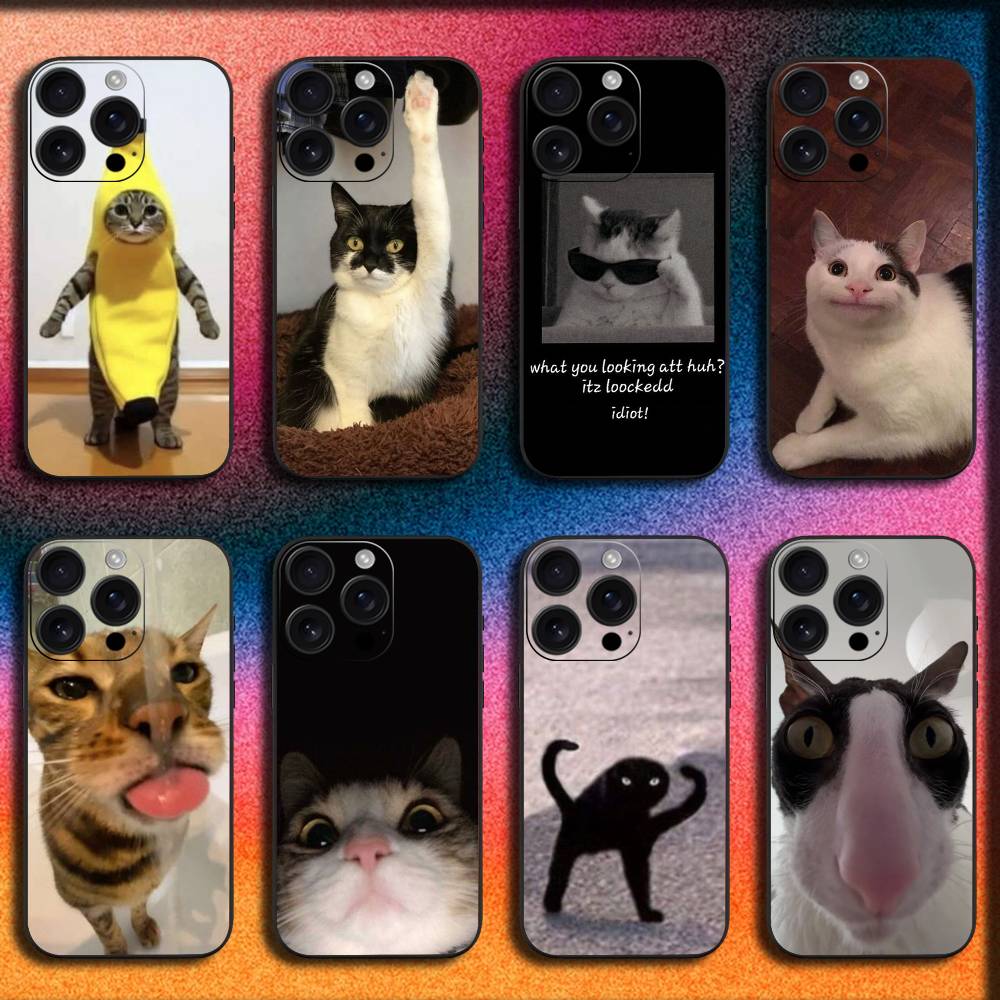 Phone Cases Quirky - Funny Animal Cat Phone Case For