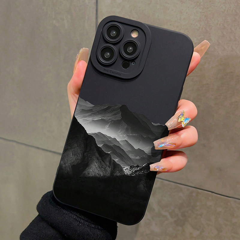 Phone Cases Redmi - Black Mountain INS Design Silicone Phone