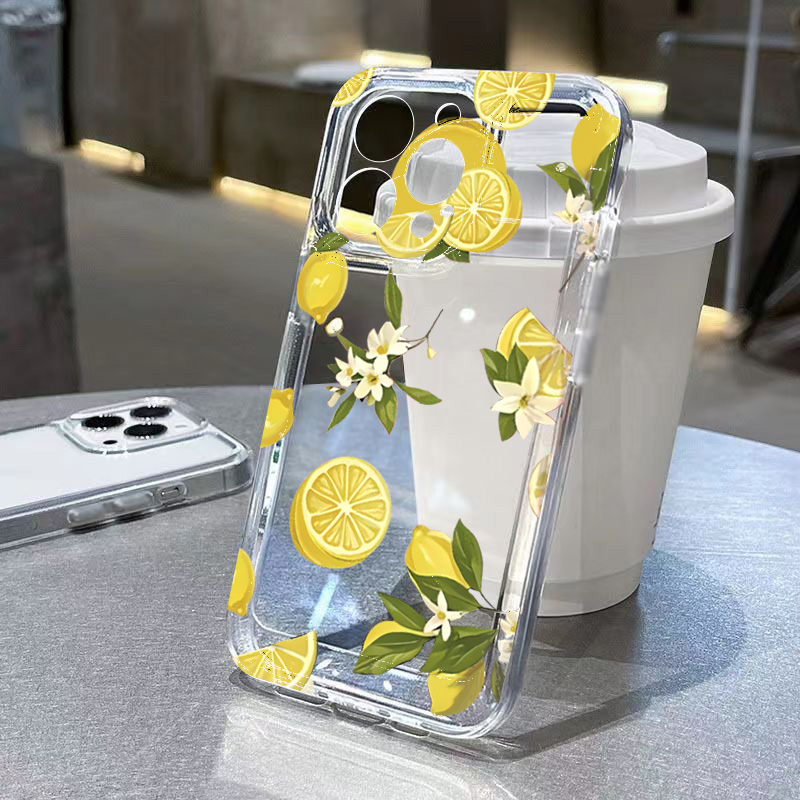 Phone Cases Samsung - Summer Fruit Lemon Flower Clear Phone