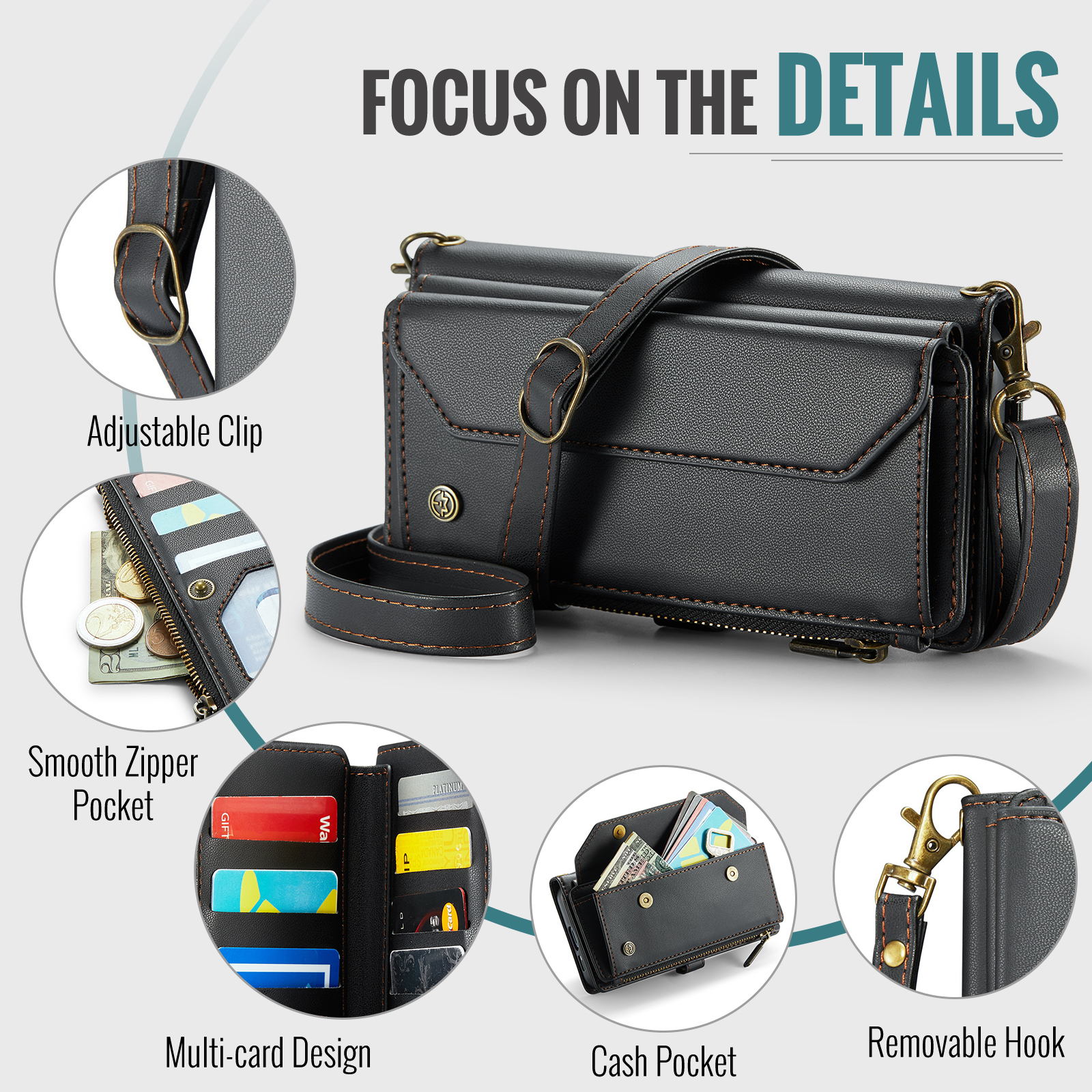 CaseMe Luxury Crossbody Wallet – Leather Folio Wallet Case recenzja i cena
