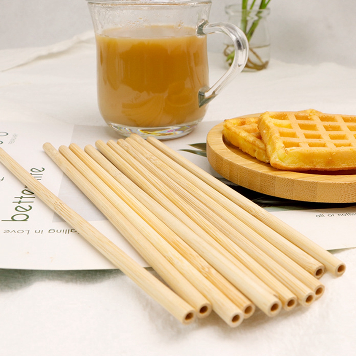 10Pcs Natural Bamboo Straw Reu – Biodegradable Eco Case recenzja i cena