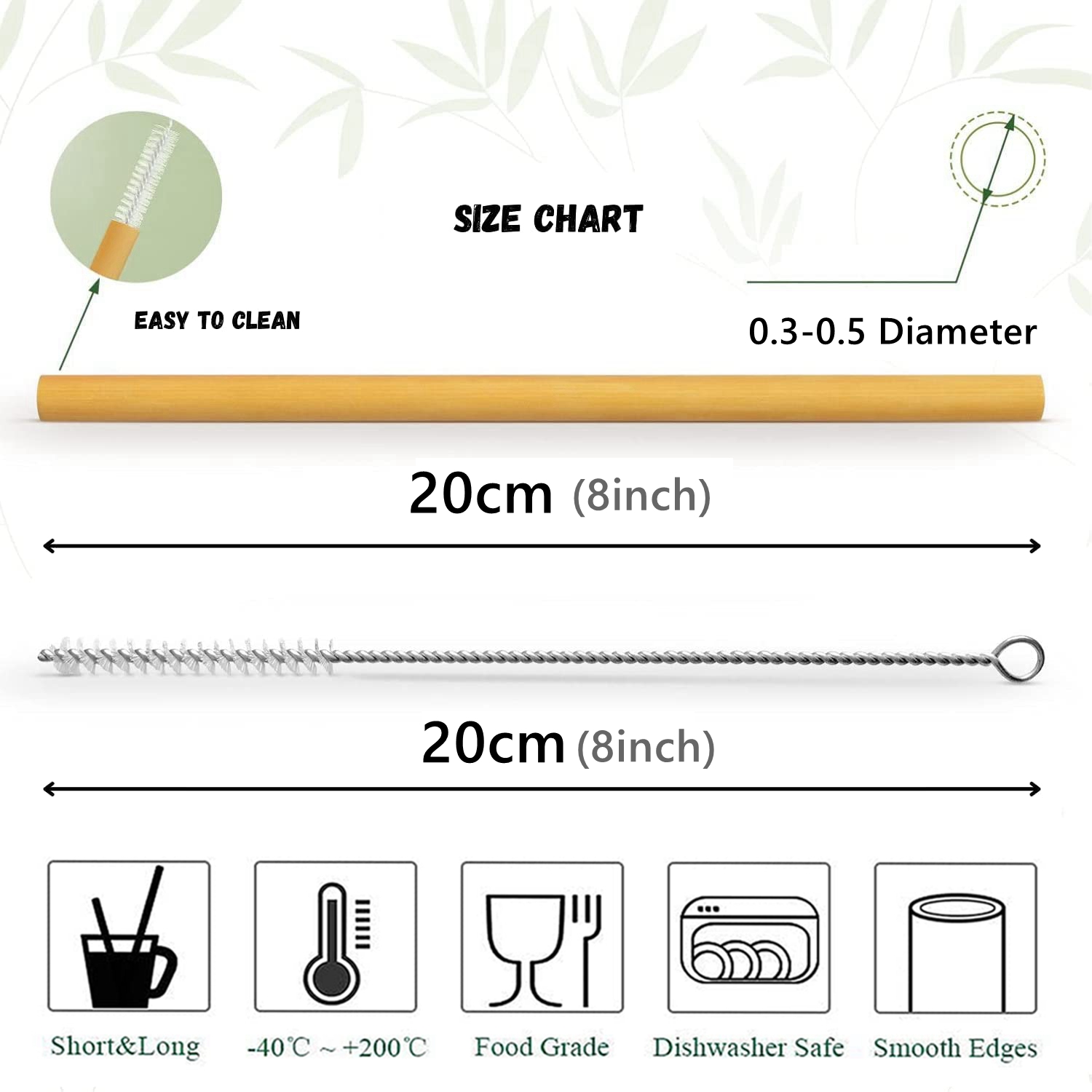 10Pcs Natural Bamboo Straw Reu – Biodegradable Eco Case recenzja i cena