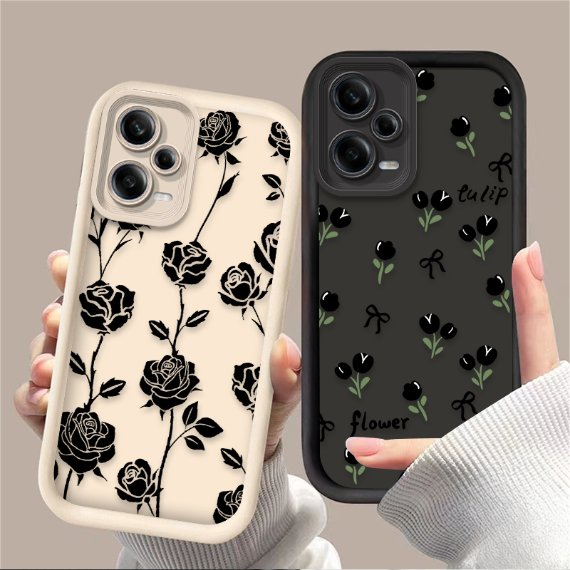 Black Flowers Pattern Phone Ca – Phone Cases Redmi recenzja i cena