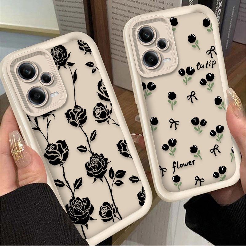 Black Flowers Pattern Phone Ca – Phone Cases Redmi recenzja i cena