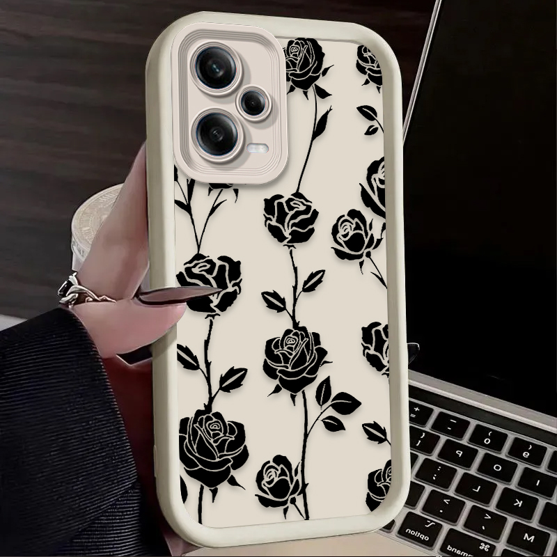 Black Flowers Pattern Phone Ca – Phone Cases Redmi recenzja i cena