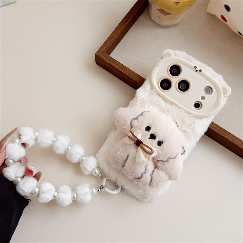 3D Cartoon Bowknot Puppy Warm  – Phone Cases For Iphone 13 recenzja i cena