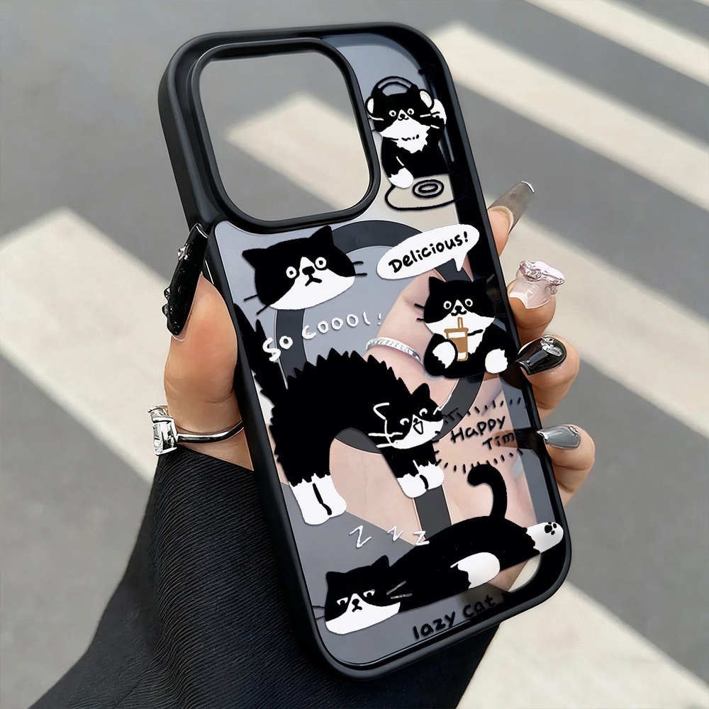 Funny Black Cat Wireless Charg – Phone Cases Quirky recenzja i cena