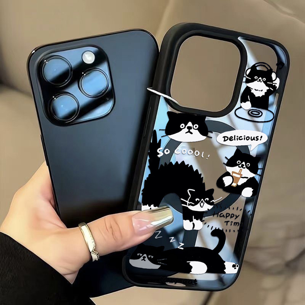 Funny Black Cat Wireless Charg – Phone Cases Quirky recenzja i cena