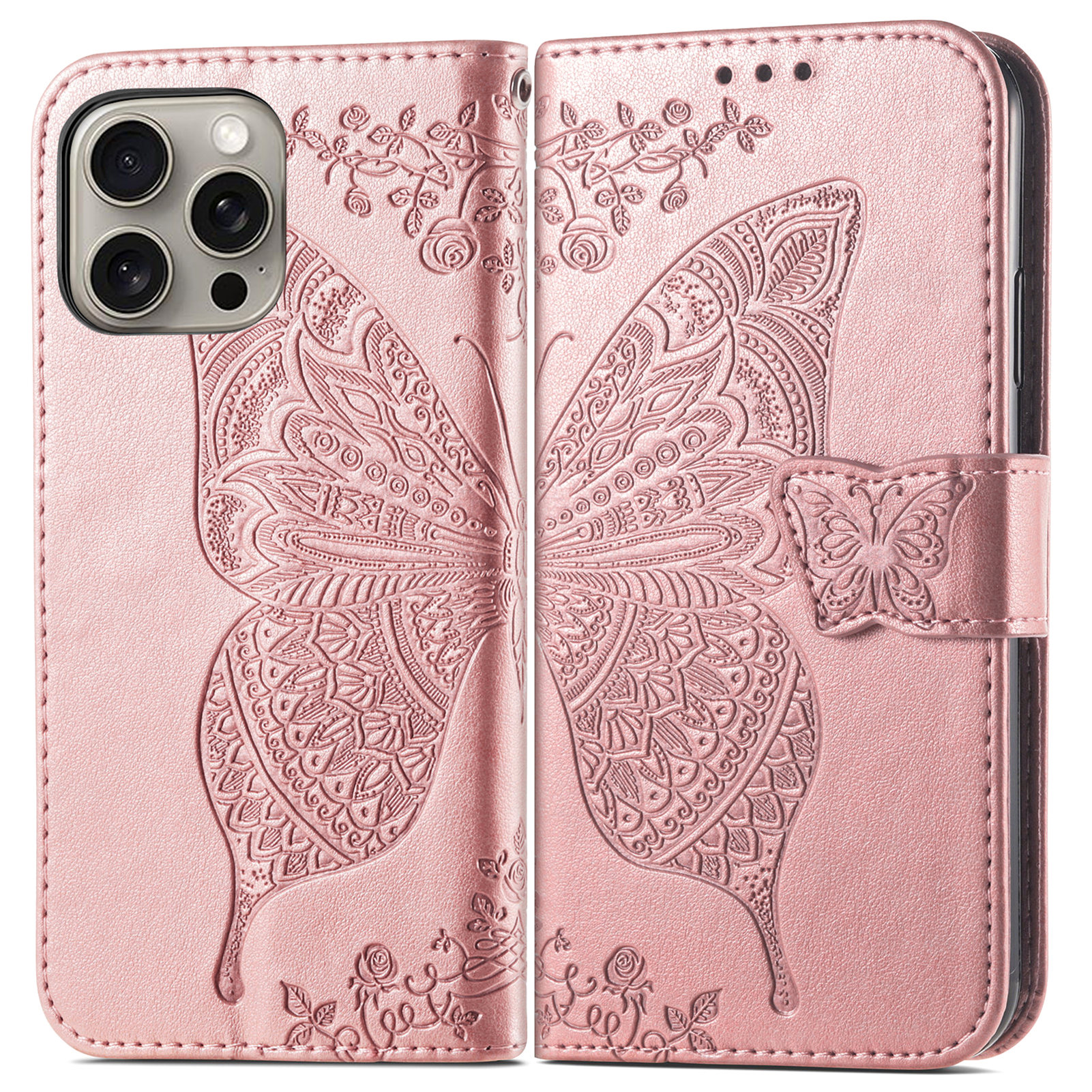 Butterfly Embossed Leather Wal – Leather Folio Wallet Case recenzja i cena