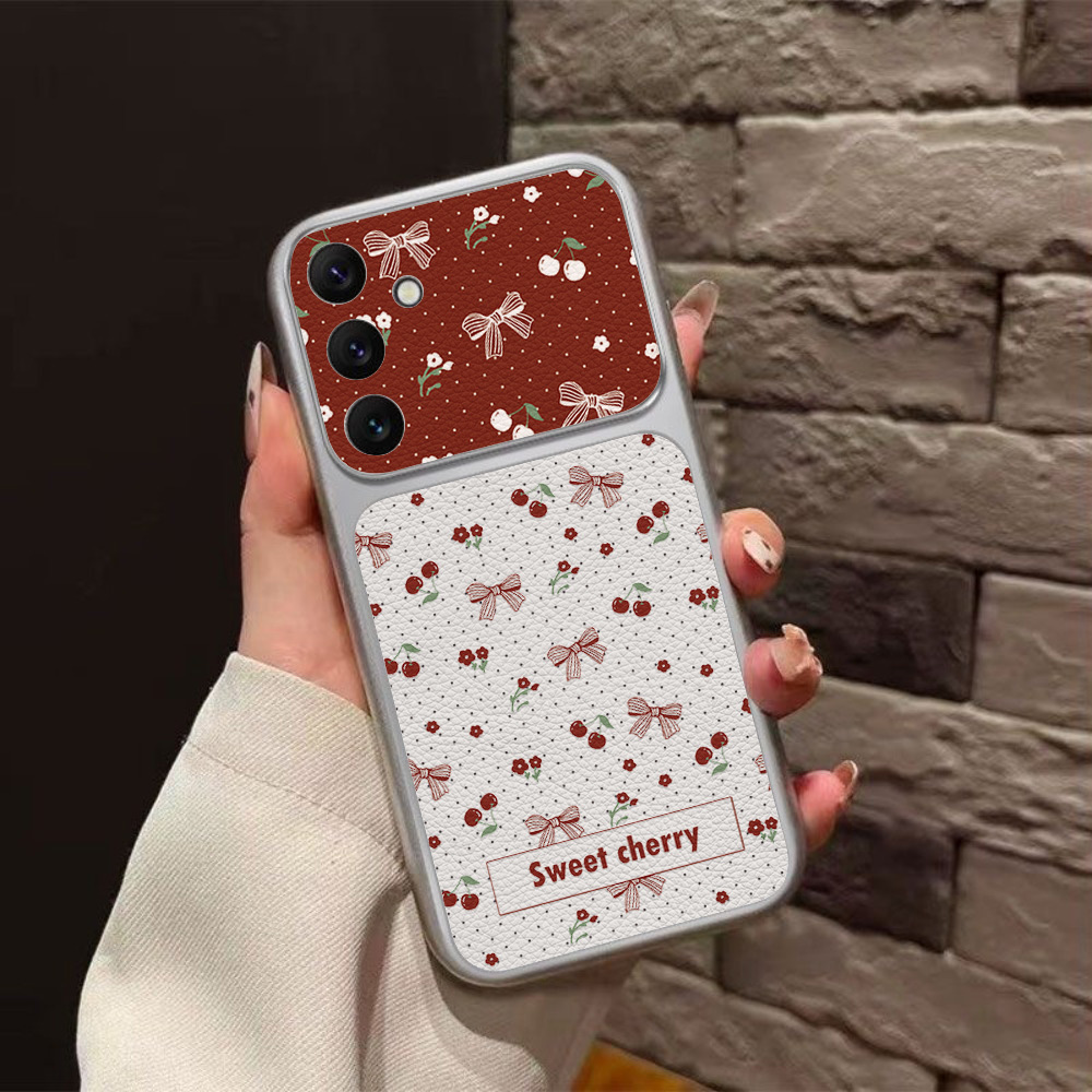 Red Cherry Bow And Flower Leat – Phone Cases Leather recenzja i cena