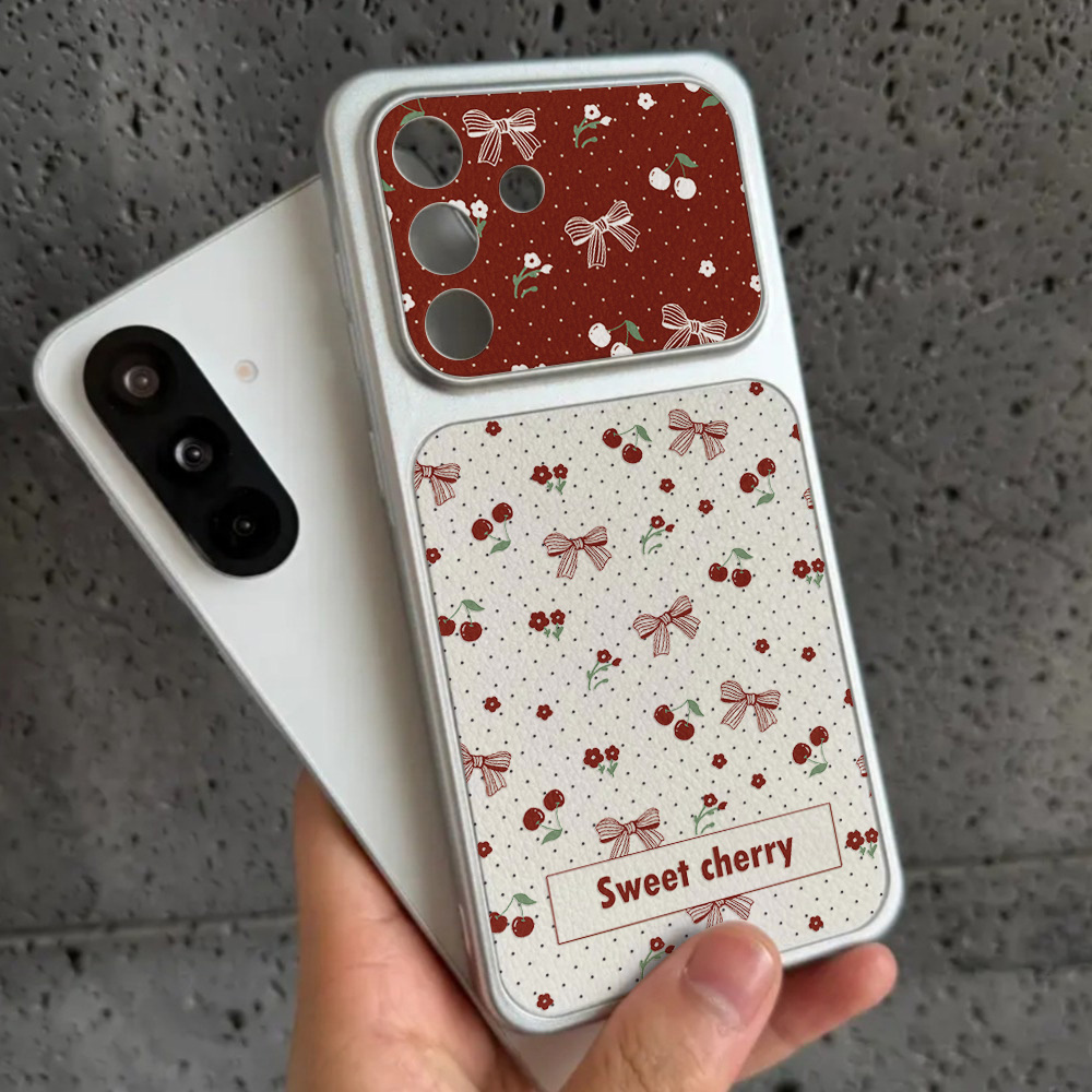 Red Cherry Bow And Flower Leat – Phone Cases Leather recenzja i cena