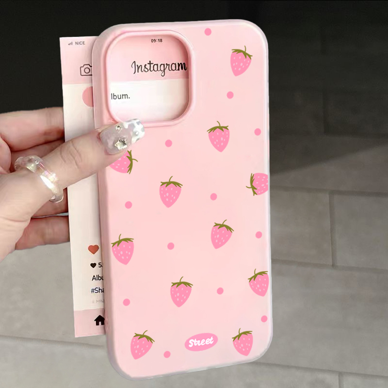 Sweet Pink Strawberry Pattern  – Phone Cases Durable recenzja i cena