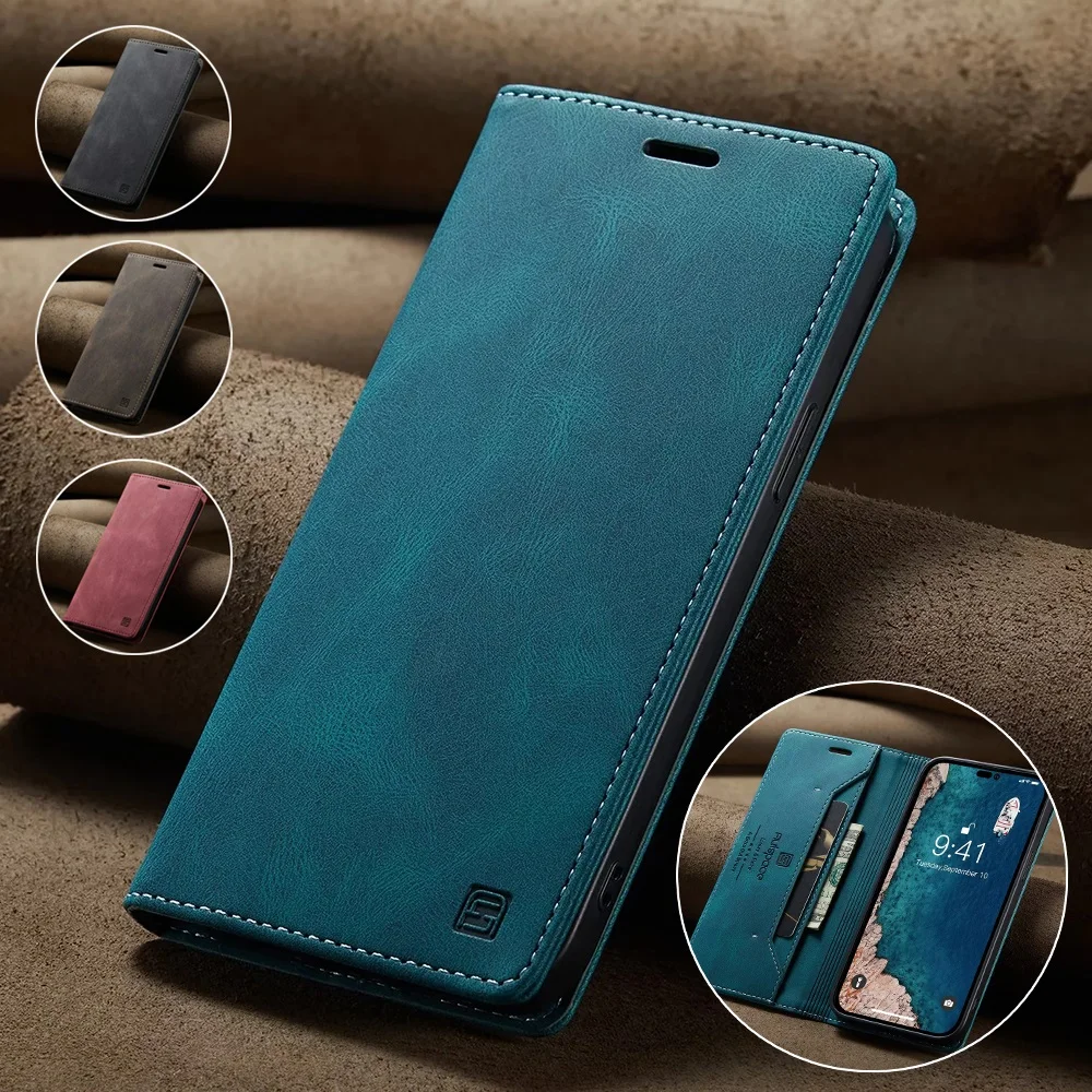 Leather Cases for IPhone 16 15 – Leather Folio Wallet Case recenzja i cena