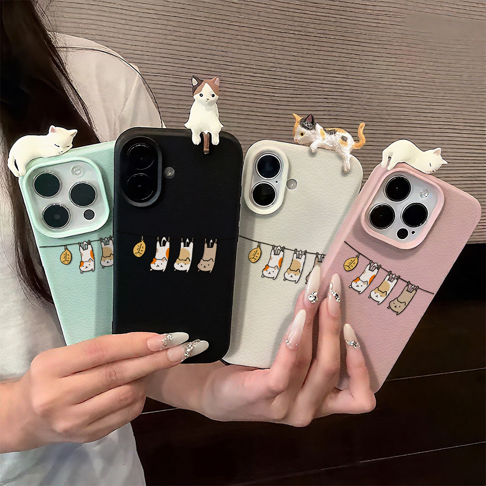 3D Cute Cartoon Cat Leather Ca – Phone Cases Leather recenzja i cena