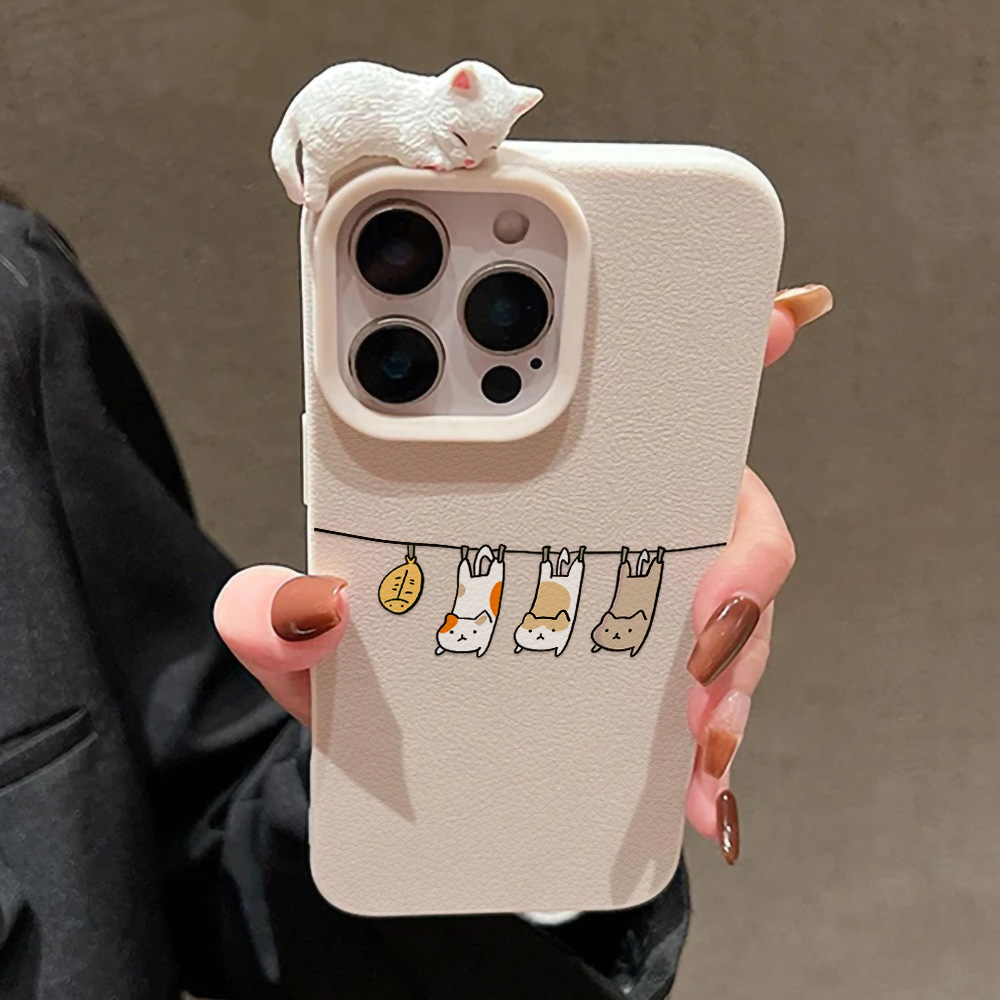 3D Cute Cartoon Cat Leather Ca – Phone Cases Leather recenzja i cena