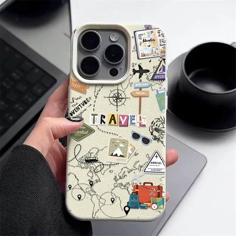 Travel Map Pattern Phone Case  – Phone Cases Leather recenzja i cena
