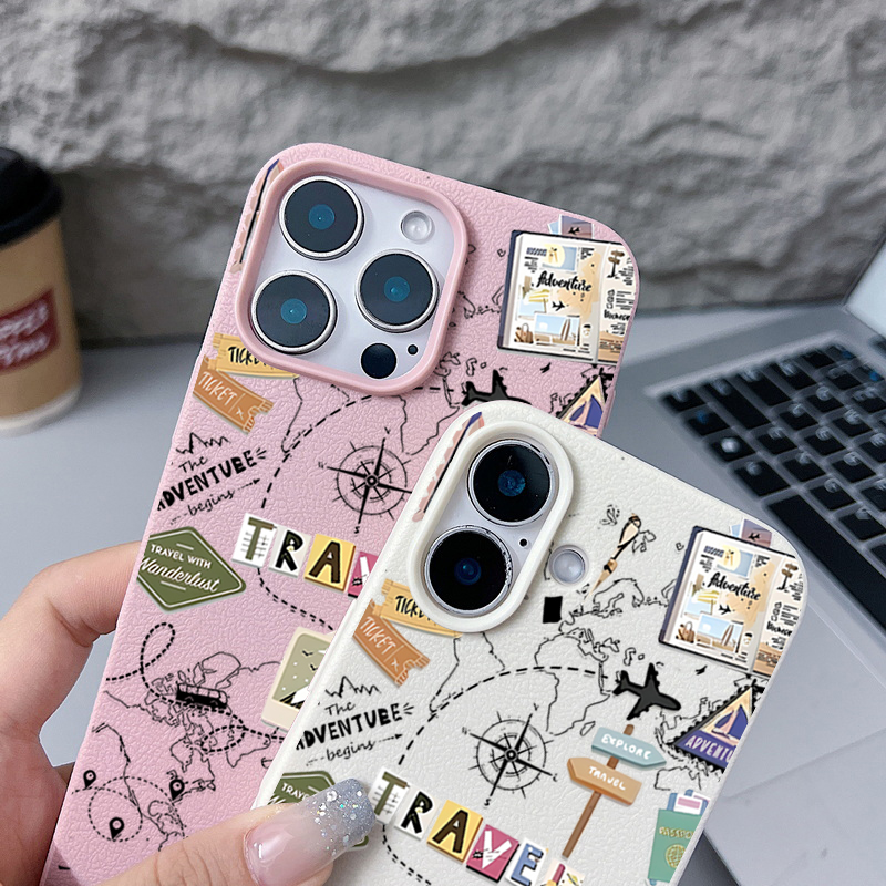 Travel Map Pattern Phone Case  – Phone Cases Leather recenzja i cena