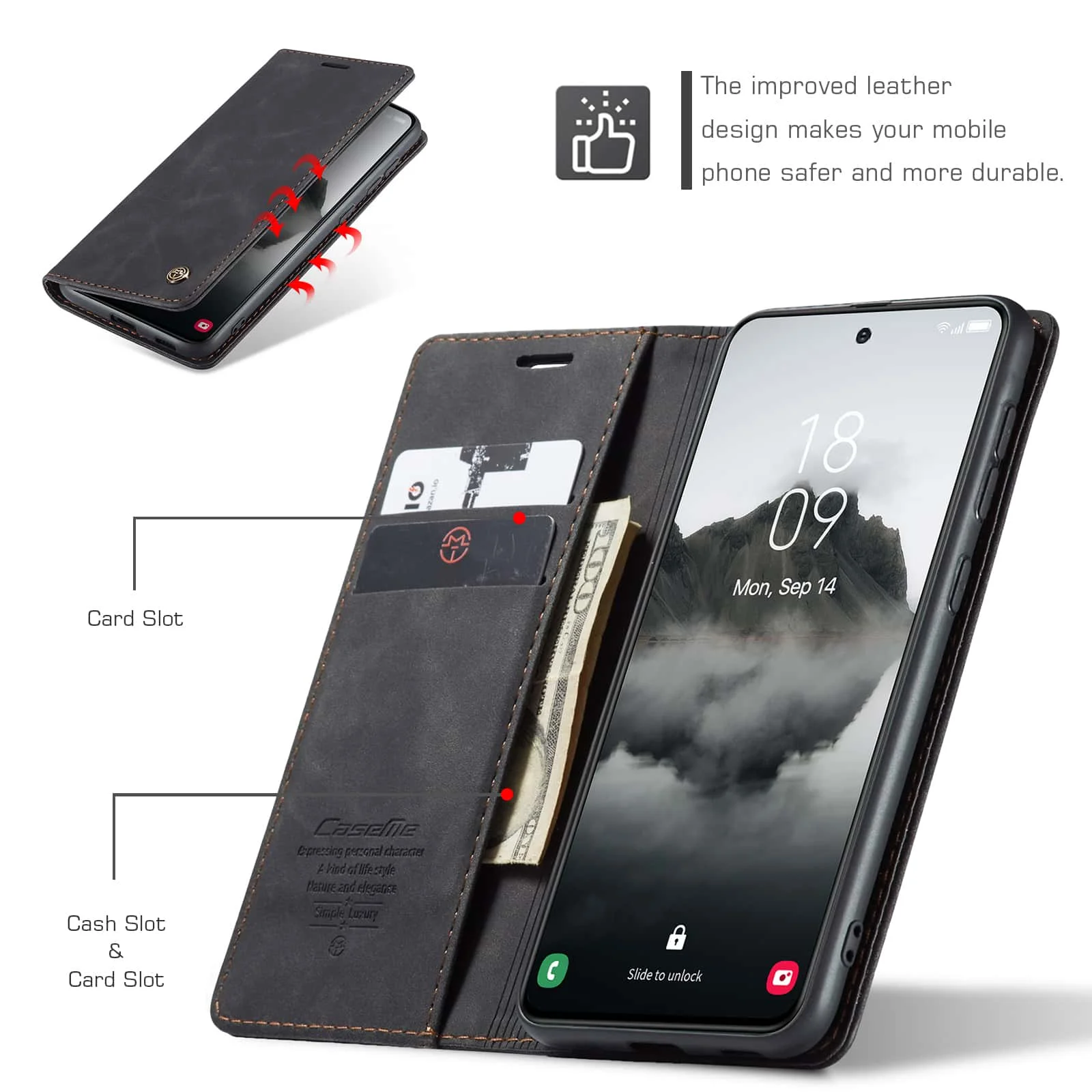Retro Leather Flip Case For Sa – Leather Folio Wallet Case recenzja i cena