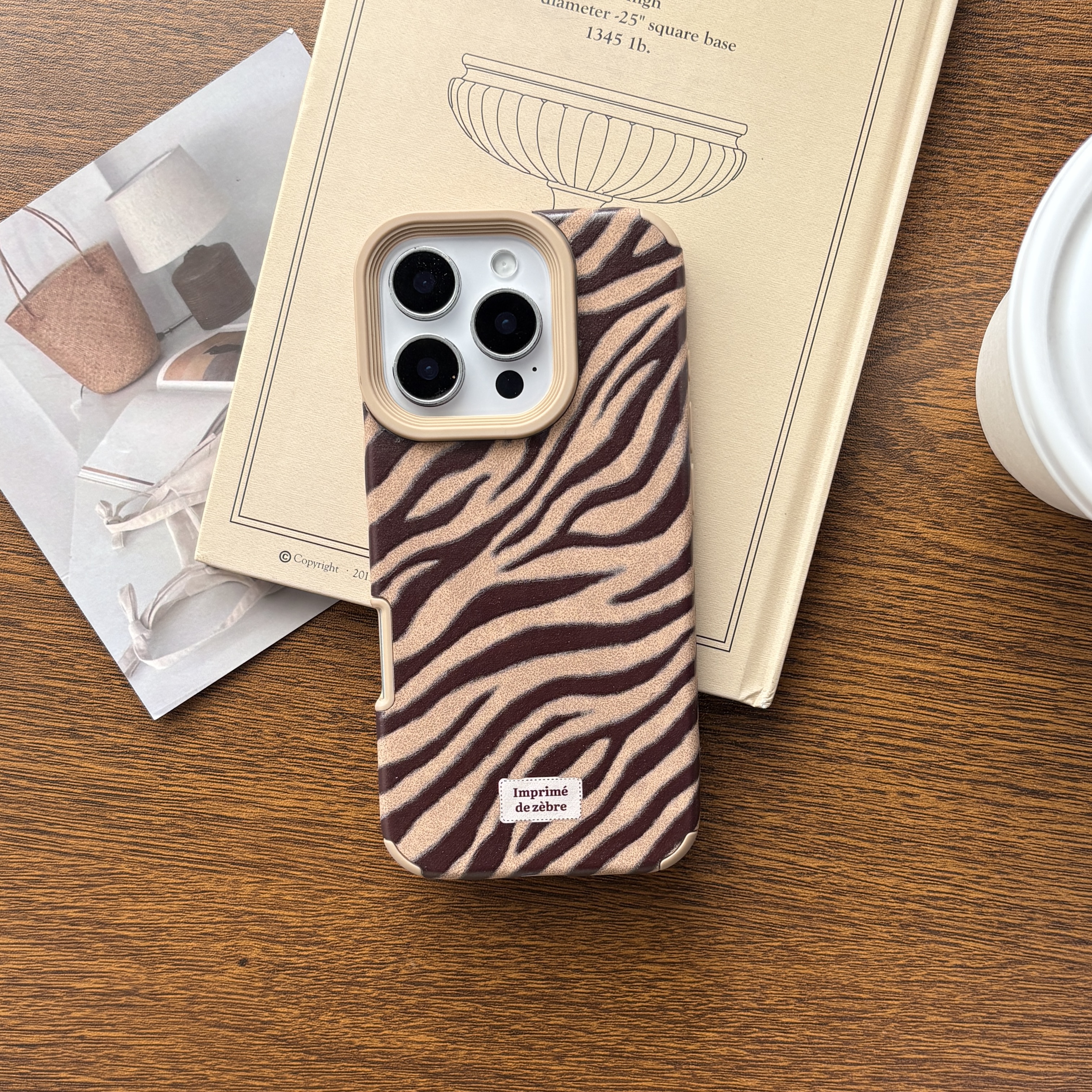 Retro Brown Faux Leather Zebra – Phone Cases Zebra recenzja i cena