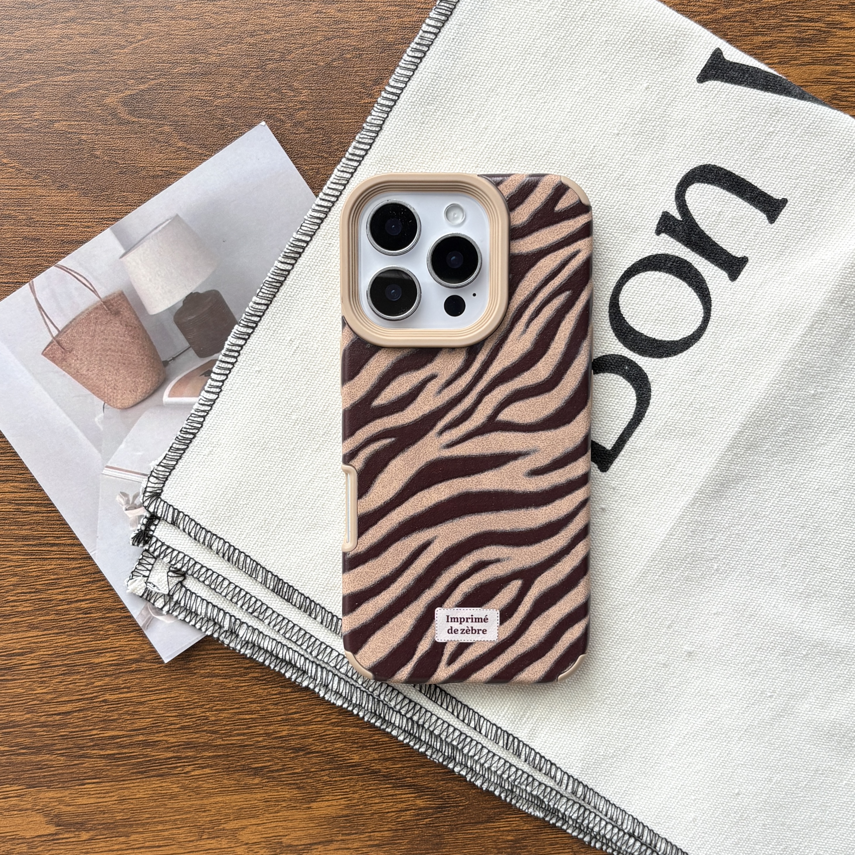 Retro Brown Faux Leather Zebra – Phone Cases Zebra recenzja i cena