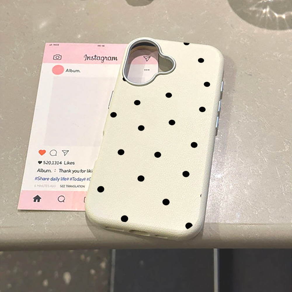 Minimalist Black Polka Dot Pho – Phone Cases Leather recenzja i cena