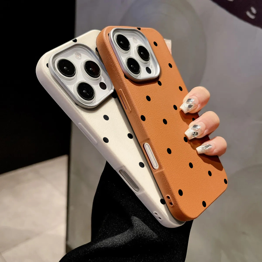 Minimalist Black Polka Dot Pho – Phone Cases Leather recenzja i cena