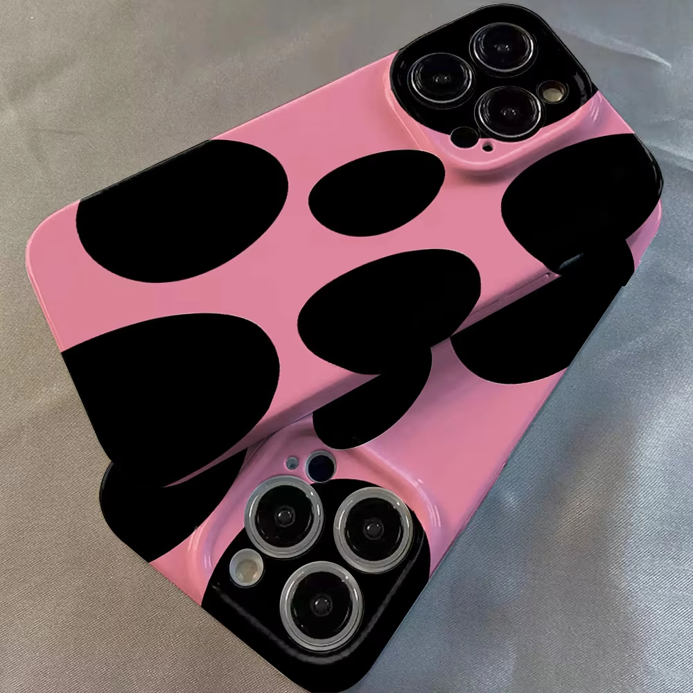 Korean Ins Pink & Black Spots  – Phone Cases For Iphone 13 recenzja i cena
