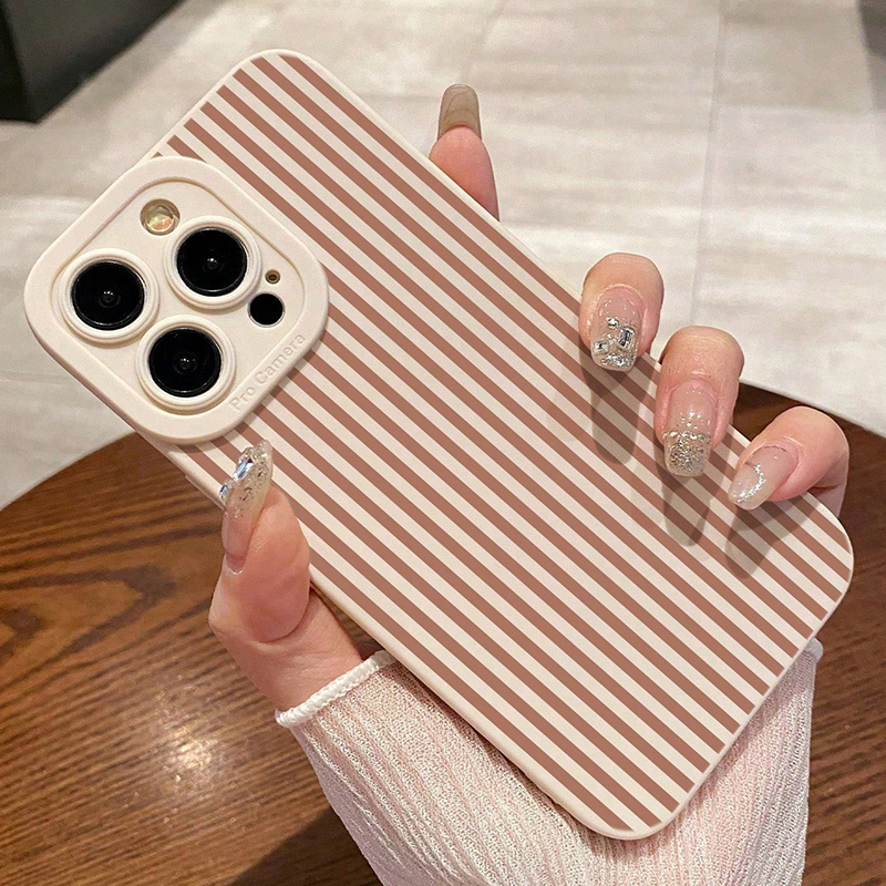 Pink Striped Painted Anti-Drop – Phone Cases For Iphone 13 recenzja i cena