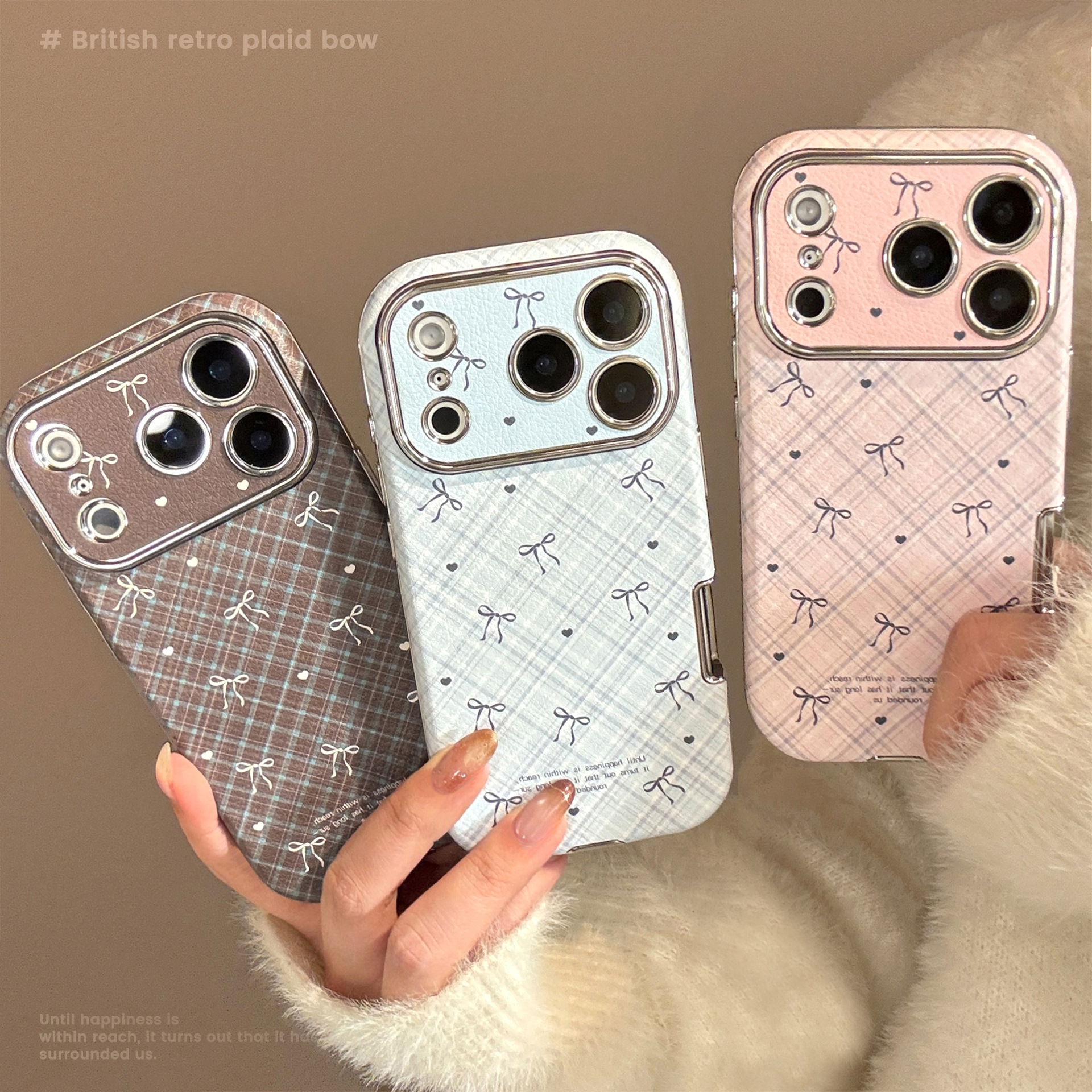 Korean Retro Plaid Grid Patter – Phone Cases Leather recenzja i cena