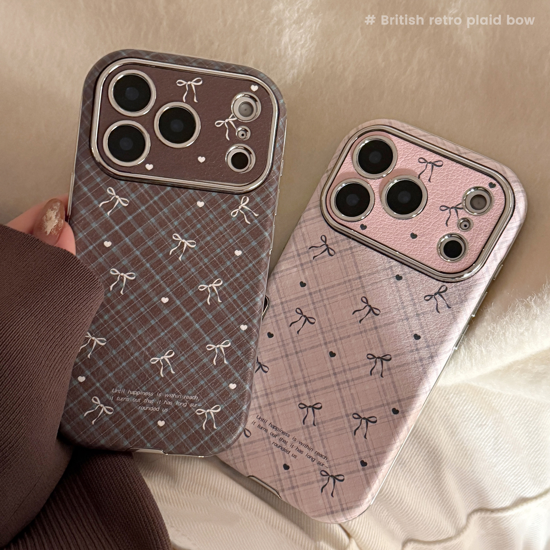 Korean Retro Plaid Grid Patter – Phone Cases Leather recenzja i cena