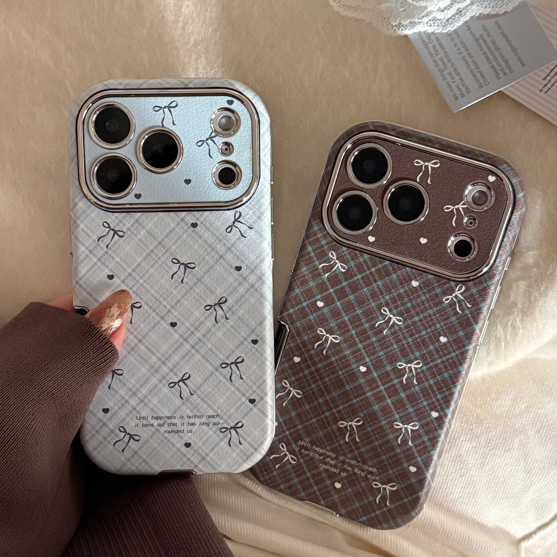Korean Retro Plaid Grid Patter – Phone Cases Leather recenzja i cena